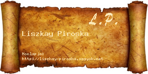 Liszkay Piroska névjegykártya